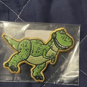 Stoney Clover Lane Green Dinosaur Patch with Gold Trim